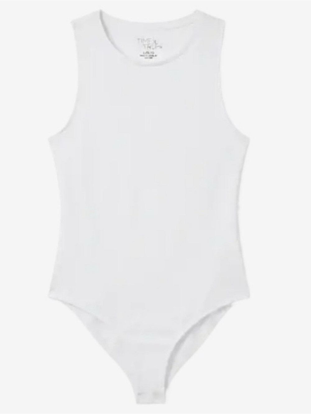 Time and Tru White Ribbed Tank Bodysuit